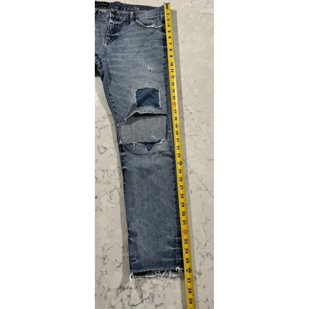 J.Crew Broken In Boyfriend Jeans Womens 28 Distressed Slim Straight Blue B0718